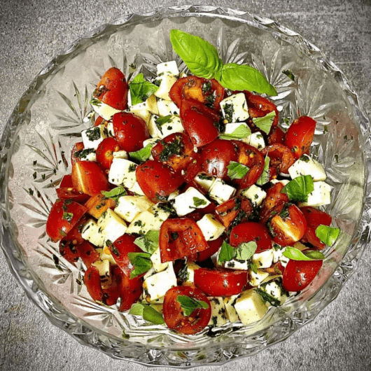 TOMATO MOZZARELLA AND BASIL SALAD